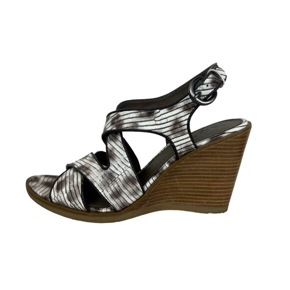 B. Makowsky Heels  Women's 8  Platform Wedge Sandals  Leather Snakeskin Print - Picture 1 of 8